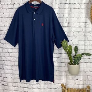 US Polo Association Pique Polo Shirt Navy 2XLT‎
